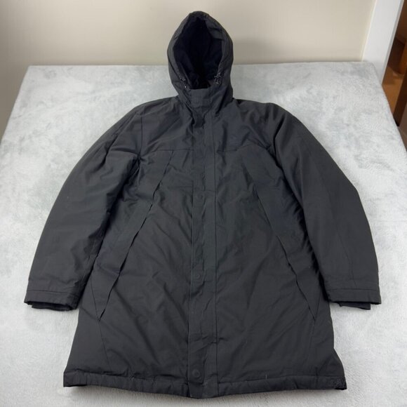 Burberry Brit Long Black Down Parka Jacket Women’s Size L - Picture 1 of 16